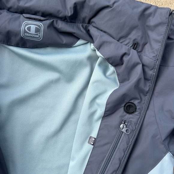 Retro Champion Jacket in Grey With Zipper retractable hood Size Large - Picture 4 of 6